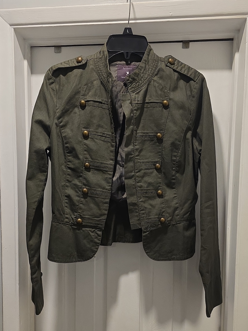 Forever 21 Olive Green Military-Style Utility Jacket